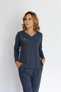 Pijama de Mujer Algodón Orgánico Nature Azul Noche