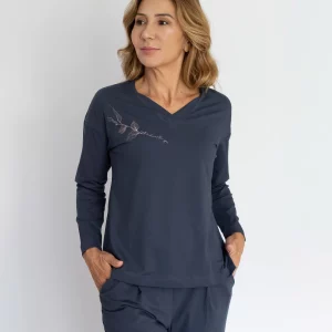 Pijama de Mujer Algodón Orgánico Nature Azul Noche